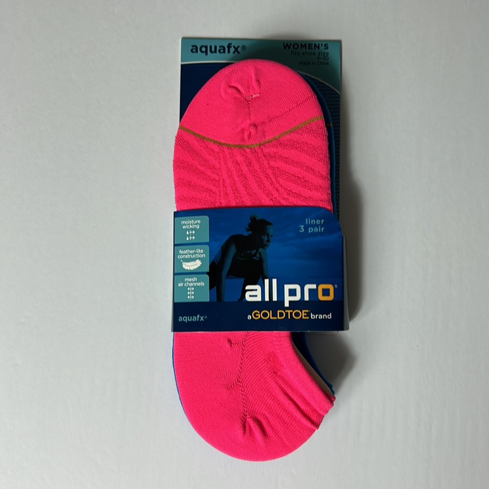 All Pro by Gold Toe AquaFX Women’s Liner Socks – 3 Pair Pack